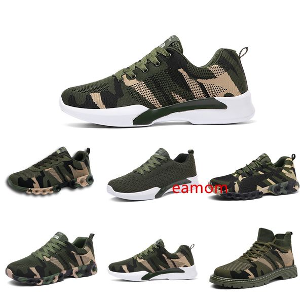 

no-brand designer shoes men women running shoes camouflage army green outdoor trainer siez 35-44 style 17, Black