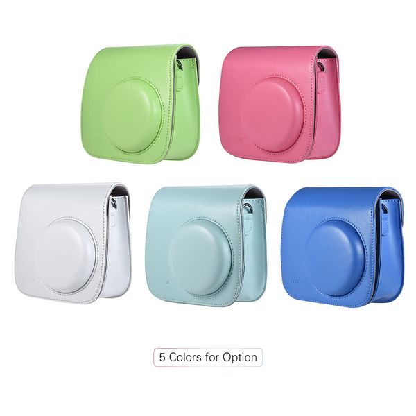 Mini capa de couro de câmera de couro para Fujifilm Instax 9/8 / 8 + / 8s câmeras instantâneas bolsas bolsas de ombro bolsas