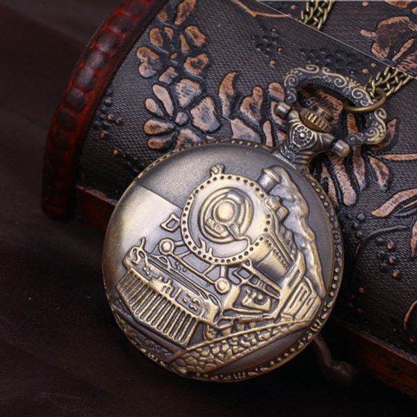 

quartz pocket watch retro large sale fashion england train quartz vintage pocket watch with waist chain, Slivery;golden