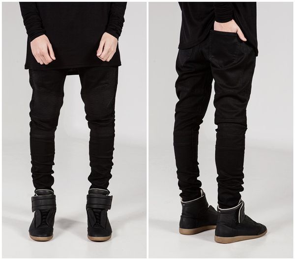 

popular brand autumn new style dark cotton jeans slim fit skinny pants pencil pants trousers men's, Blue