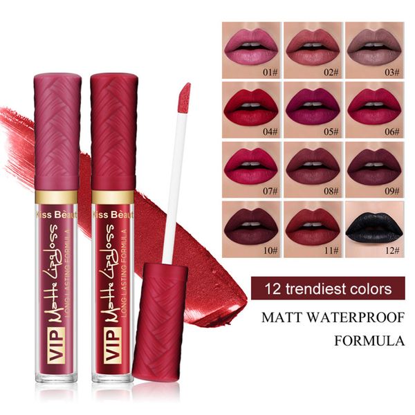 

lism 12 colors matte lip glaze lipstick moisturizing long-lasting lip gloss stick easy to wear beauty cosmetics