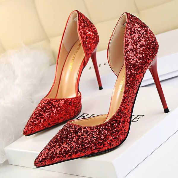 

women pumps women shoes for wedding party heels shining high heels fashion ladies pumps bride sapato feminino 868-8, Black