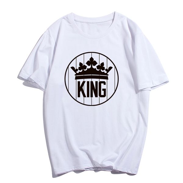 

2019 новая мода футболка мужчины футболка корона шаблон печати футболка 3d унисекс тройник топы повседневная брендовая одежда т-120, White;black