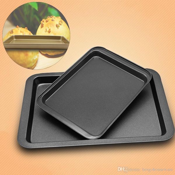 

stainless steel baking dishes diy rectangular non-stick bread cake baking tray large 33*23*2cm food grade kitchen food trays bh0642 tqq