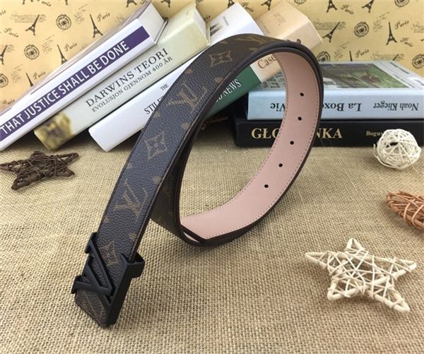 

selling new men womens black belt genuine leather letter belts brass belt for gift seller