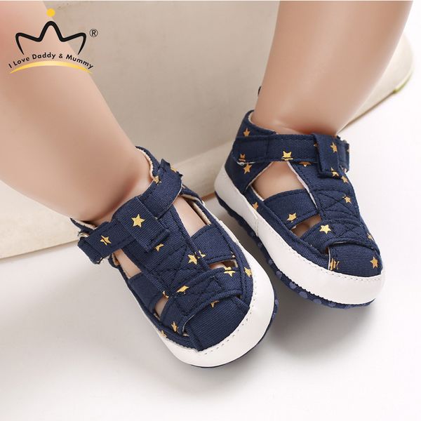 

sandals soft canvas breathable summer baby shoes sneakers cute star print infant toddler for boy girl non-slip sole, Black;red