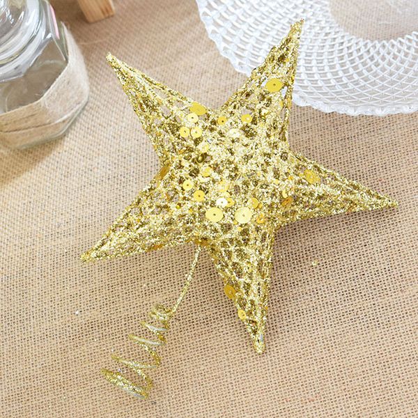 

five point star decor christmas tree er metal 3 color festival xmas prop home beautiful shimmer ornament holiday party