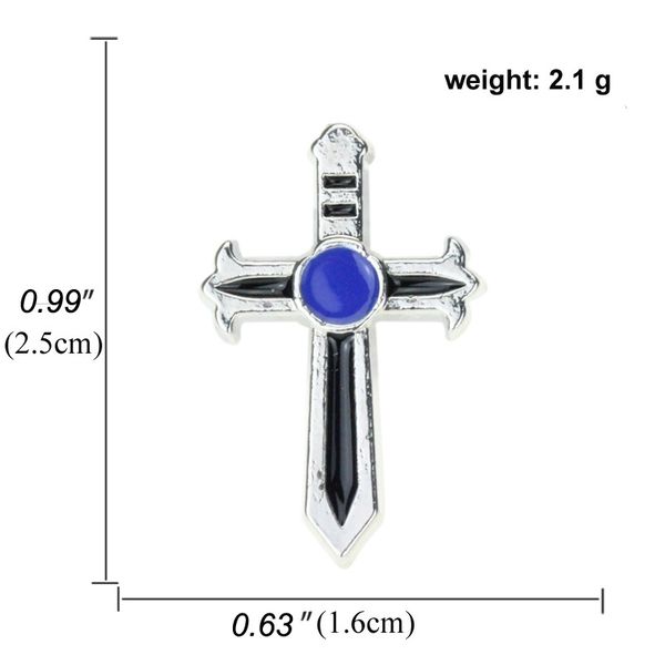 

1pcs cross metal red blue нарисованный знак цинковый сплав брошь подарков украшение на jacket одежда рюкзак для детей diy аксессуары другие