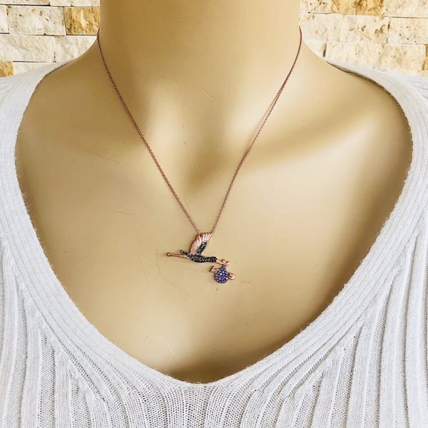

925 silver mother bird necklace