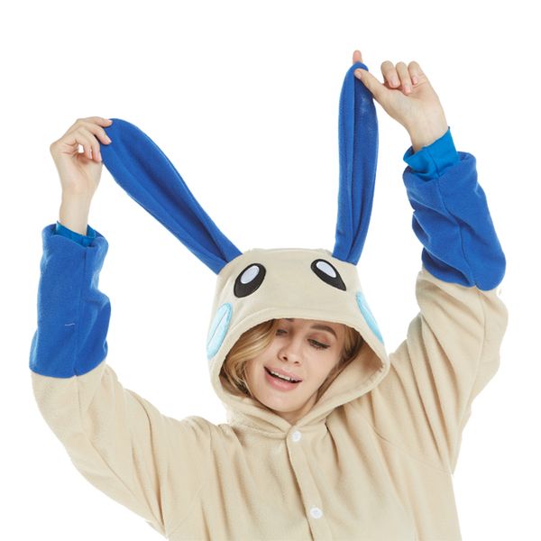 Adulto Pasqua Bunny Rabbit Costume Uomo Donna Unisex ANIMAL TUTINA