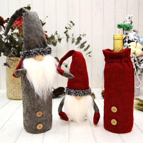 

champagne cover no face doll christmas decor festival ornament home decoration fabric fashion package santa claus