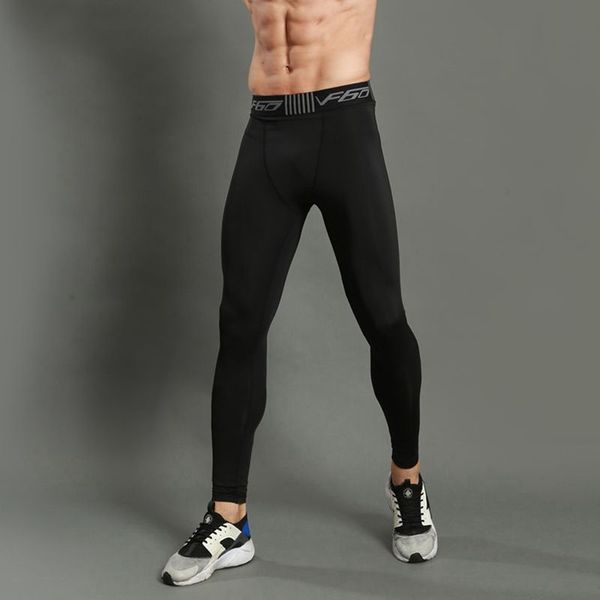 

fashion running tights men sport leggings sportswears sweat pant pro skinny fitness compression pants gym athletic trouser homme, Black;blue