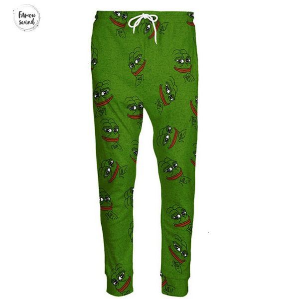 

брюки 3d pepe лягушка бегуны штаны мужчины женщины забавный мультфильм sweatpants pattern мода упругие талии брюки dropship, Black;white