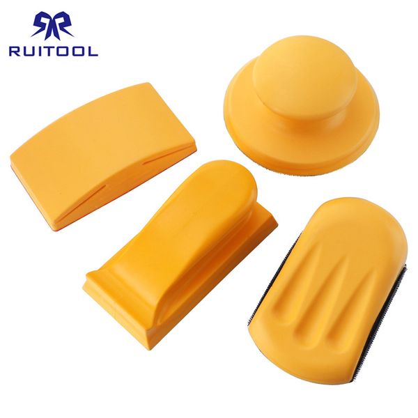 

5 inch sanding block rubber hook loop backing pad sandpaper holder hand grinding block polishing tools