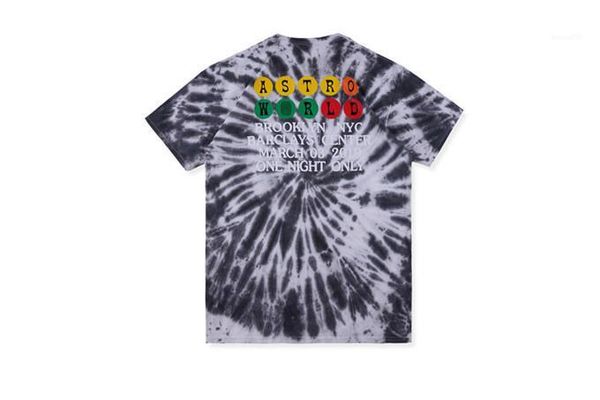 

mens tees travis scott astroworld tour tie-dyed mens tshirts summer round neck short sleeve mens fashion, White;black