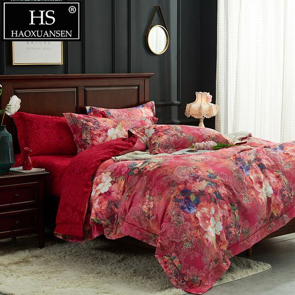 Red 3d Floral Print Bedding Sets Comforter Set Duvet Cover Bed