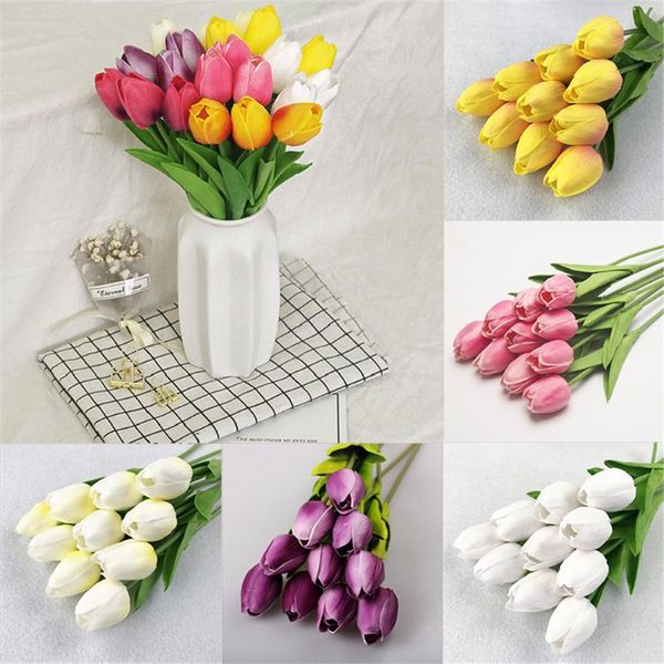 

decorative flowers & wreaths 10pcs tulip artificial flower real touch bouquet fake bridal home decoration for wedding valentine's day