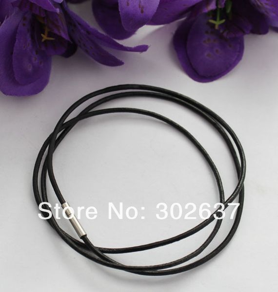 

20 pcs 3mm leather cord necklaces 70cm brown/black colours ing, Silver