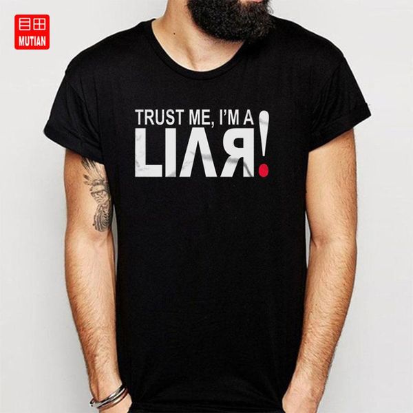 

men's t-shirts trust me iam a liar t shirt, White;black