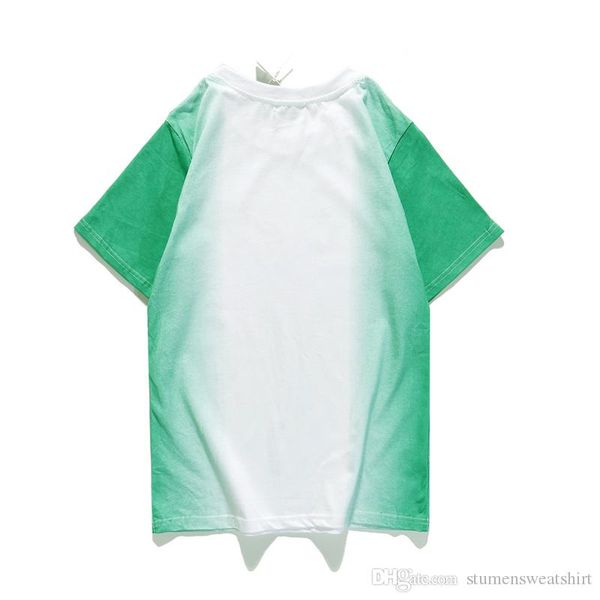 

дизайнер мода мужская футболка 20ss общества письмо печать логотип градиентные галстук краситель европейский и американский тенденция хип-хо, White;black