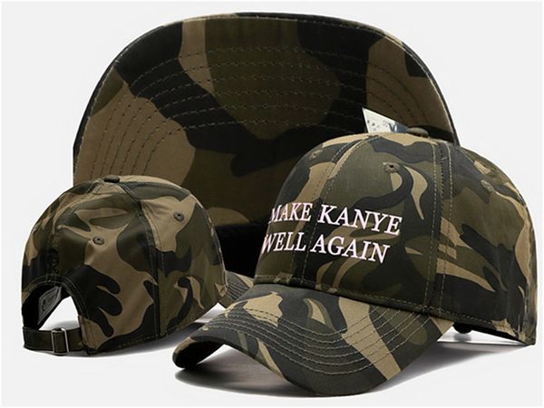 

KANYE Designer Camouflage Ball Caps Letters Printed Fashion Mens Hiphop Hats Summer Embroidery Rapper Casual Caps