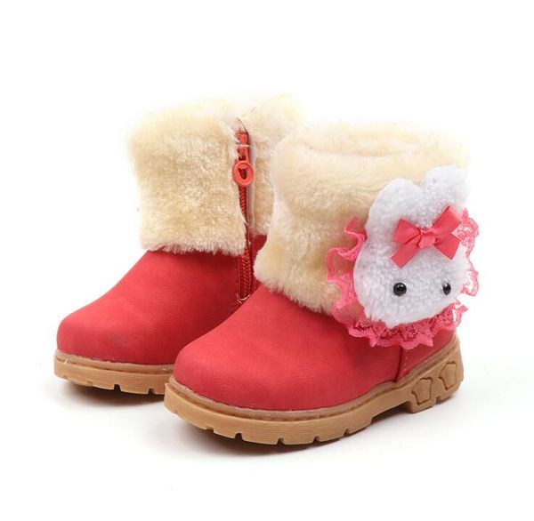 

2019 новая зима девушки снегоступы теплый хлопок мультфильм Кролик кружева дети са