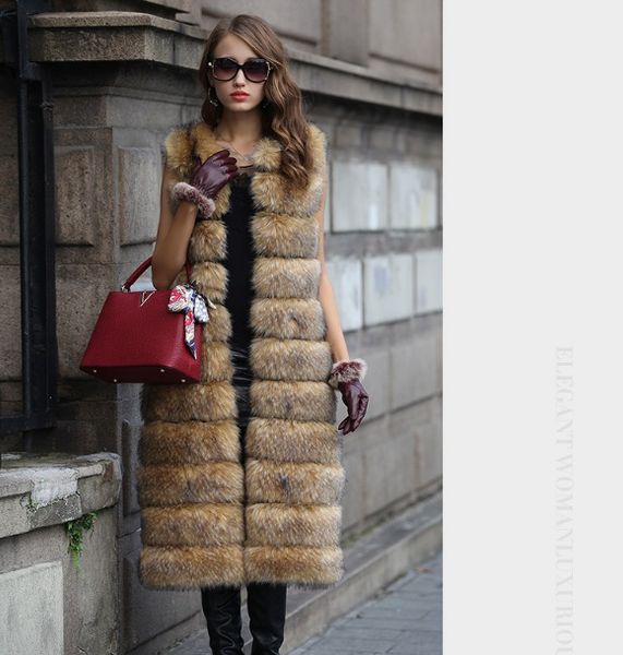 

2019 autumn winter fluffy women faux fur coat ladies gilet long fur vest overcoat plus size waistcoat colete feminino jacket, Black