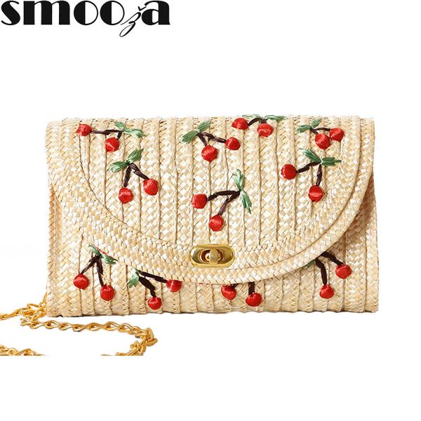 

smooza горячая повседневный отдыха женщины мешок летний пляж твердая мини солома пляж сумка messenger crossbody сумка сумочка