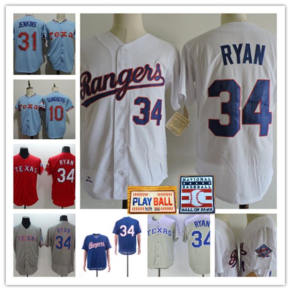 

Mens Nolan Ryan Texas Jerseys Stitched white blue #31 Fergie Jenkins 26 Johnny Oates 10 Jim Sundberg Jerseys S-3XL