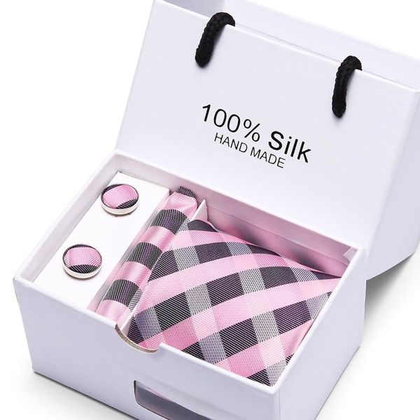 

classic 8cm ties for man 100% silk tie luxury striped plaid checks business neck tie for men suit cravat wedding party neckties set lot, Black;blue