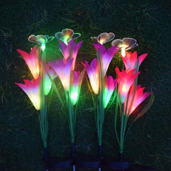 

солнечный светодиодный искусственный цветок кола свет сад двор газон пейзаж путь лампы