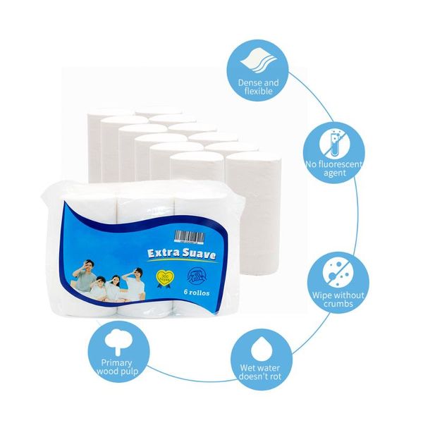 

12 rolls up affordable thickened toilet soft toilet paper bulk bath tissue bathroom white soft 3 ply roll comfortable paper
