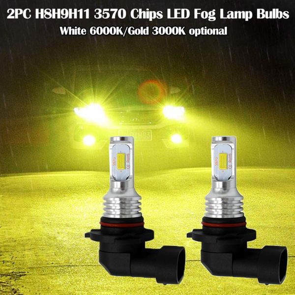 

new 2xh8h9h11 led light bulb 3570 chips led fog lamp bulbs white 6000k/gold 3000k fog lamp driving light bulb #ger #ger