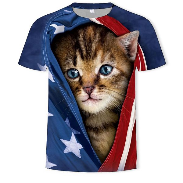 

summer wear 2019 kitty trend number printing men's short sleeve t pity, White;black
