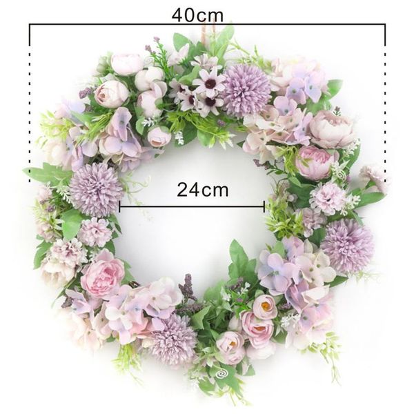 

artificial flower wreath fake silk rose peony wreath window diy wedding decoration colorful garland home wall hanging door decor