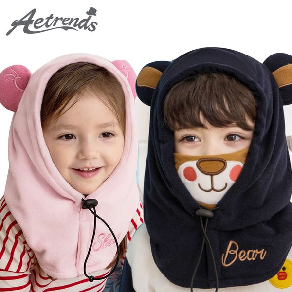 

aetrends] 2017 new cute lovely character masked hood cap size 48cm 52cm children beanie hats for kids 2~8 years old z-6174