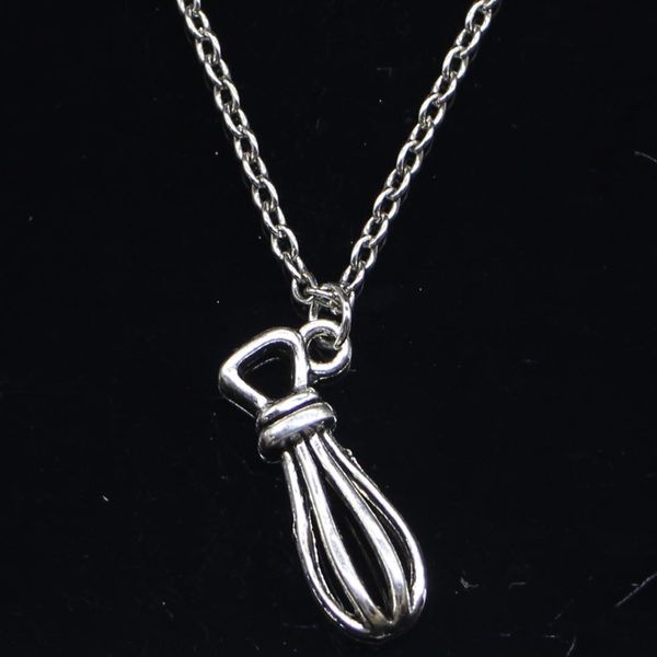 

20pcs fashion necklace 13x10mm eggbeater whisk kitchen cooking silver pendants short long women men colar gift jewelry choker