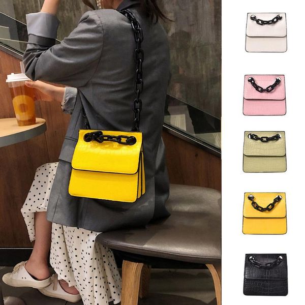 

women fashion simple small square bag women designer handbag 2020 wild stone pattern chain mobile phone shoulder bag