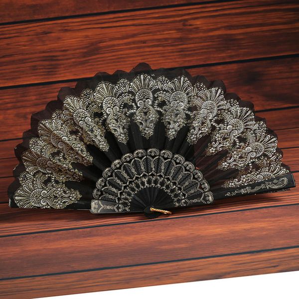 

spanish style performance dance fan folding hand held flower fan wedding party gift