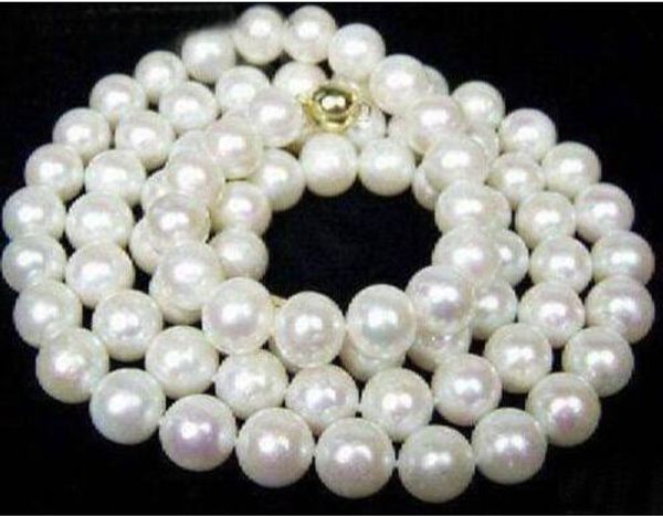 

wholesale 7-8mm akoya white cultured pearl necklace 34 ", Silver