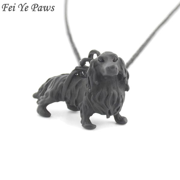 

boho metal black dachshund dog sausage pendant necklace accessories maxi chain male necklaces for women men collier femme 2020, Silver