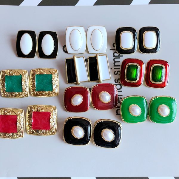 

sweet enamel mixed color more designs geometric elegant clip earring, Silver