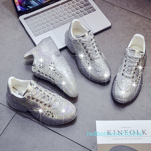 

crystal detail sneakers shoes for women lacu up transparent platform casual shoes r02, Black