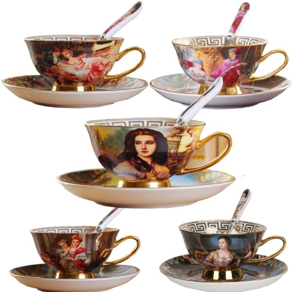 

creative european aristocratic style bone china coffee cup, the traditional craft details of the beautiful, afternoon tea time
