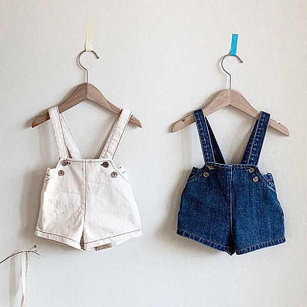 

summer new kids overalls shirts style girls denim overalls boys playsuit, Blue