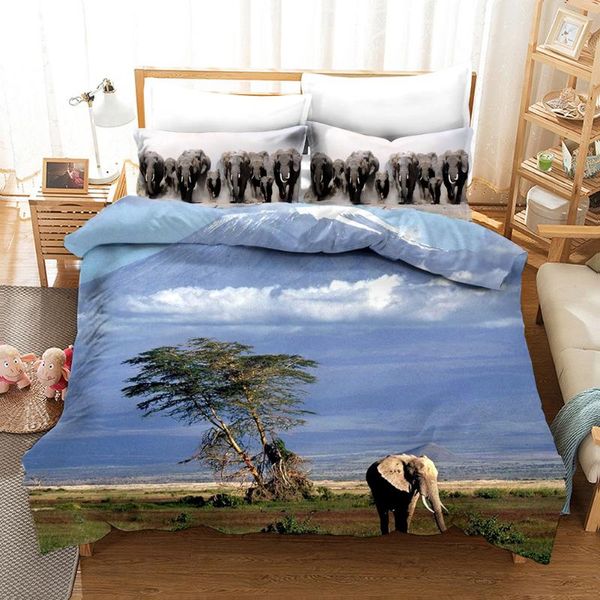 

3d animal elephant print bedding set duvet covers pillowcases one piece comforter bedding sets bedclothes bed linen 01