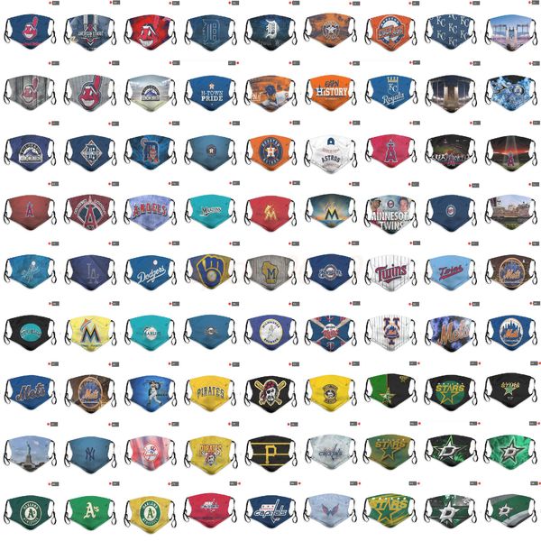 

2020 New Luxury Designer Brand 5 Layer Protective Ice Silk Face Masks Baseball Hockey Team Mask Fashion Breathable PM2.5 Reusable Mask