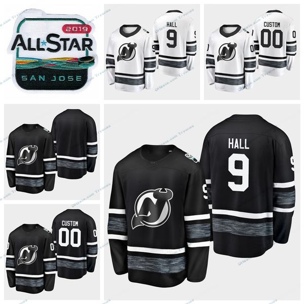 

2019 all star game new jersey devils taylor hall stitched jerseys men black white customize all-star #9 taylor hall hockey jerseys, Black;red