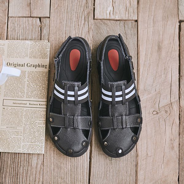 

2020 new mens sandals outdoor hook & loop sport shoes mens big size 38-47 men summer shoes black roman sandals