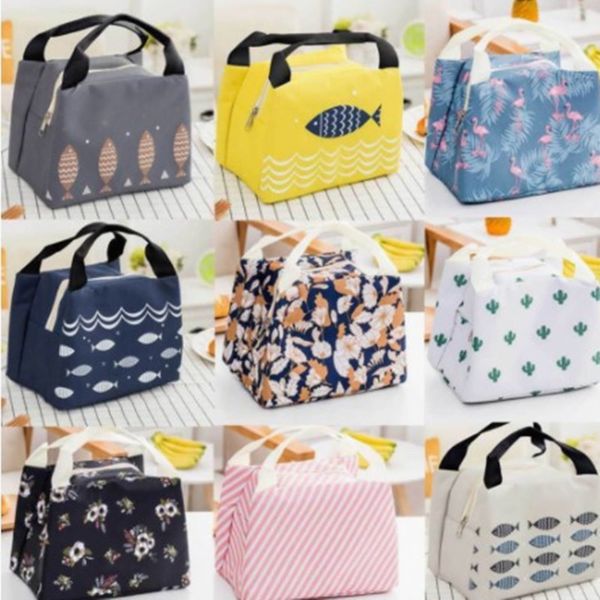 

2020 new 22 types portable insulated thermal cooler bento lunch box tote picnic storage bag pouch lunch bags, Blue;pink